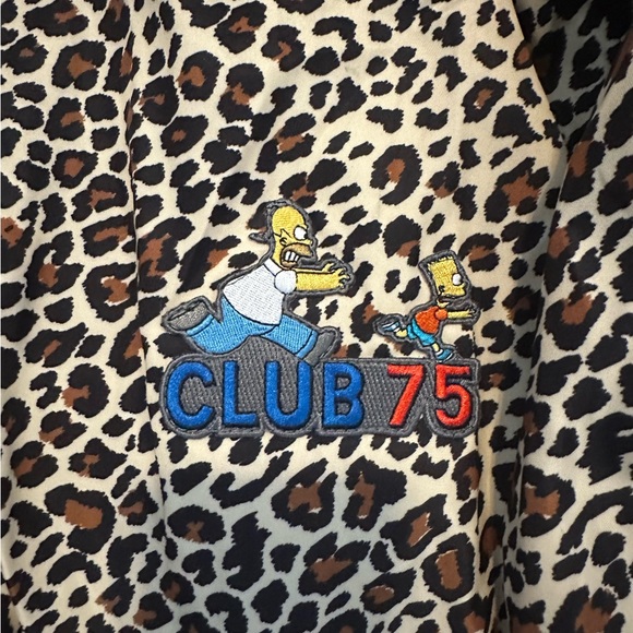 rare animal print bomber jacket from club 75 size s with simpson lining - Picture 4 of 4
